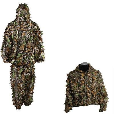 China Inside: Polyester Mesh Shell; Exterior: Polypropylene Filament Ghillie Suit 5 in 1 3D Leaf Designer Fashion Clothes Woodland Camouflage Sniper Ghillie Suit for sale