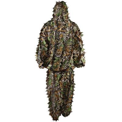 China Ghillie Suit Comfortable 3D 4-Piece Camouflage Set Hunt Sniper Men's Hunting Clothes Camouflage Mesh Lining for sale