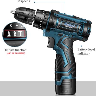 China Hand Drill Screwdriver Battery Impact Power Electric Drills Tools Cordless Driver 16.8V 0.8-10 mm for sale