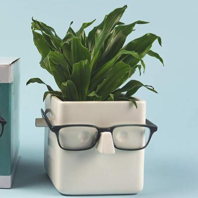 China Decoration FACE Factory | The novelty planter that holds plants, glasses and you can draw on it. Elegant Ceramic Vase for Succulents for sale