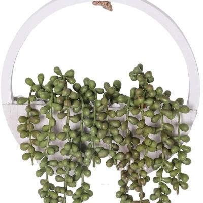 China 1pc Eco-friendly Artificial Succulents Hanging Artificial Plants 12.2inch String Beads In 8.3inch Pot Lanyard For Indoor Outdoor Wall for sale