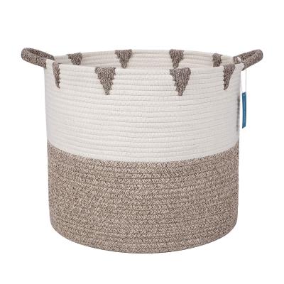 China Home Decor Cotton Rope Storage Baskets by Swishweavers Large Woven Basket for Laundry or Baby Toy Storage Bin Blanket Basket Dog Toy for sale