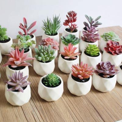 China Eco-friendly Mini Artificial Succulent Plants With Cheap Green Pot Hot Selling In 2018 for sale