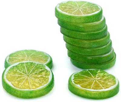 China Lifelike Artificial Simulation Fruit Slice Lemon Model Eco-friendly Highly For Party Home Decoration Yellow Green 10 Pcs for sale