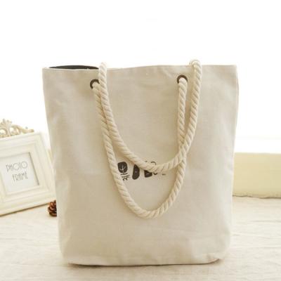 China Plain Reusable Reusable Tote White Shopping Canvas Cotton Material Natural Bag for sale