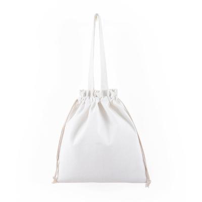 China New Fashion Reusable Wholesale Drawstring Style Mini Tote Canvas Cotton Bag for sale