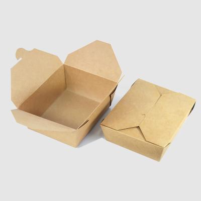 China Disposable Brown Takeaway Noodle Container Salad Paper Packaging Chinese Food Packaging for sale