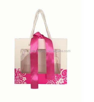 China Newest Use Recyclable Industrial Shopping Paper Bag With Window For Gift Cosmetic for sale