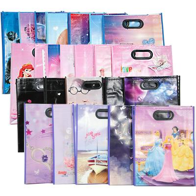 China 100% factory eco-friendly sales die cut cartoon lovely style laminated non woven bag packaging for kids student use for sale