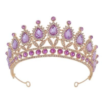 China Alloy Factory Price Discount Bridal Tiaras Rhinestone And Crystal Colored Crowns Cheap Wholesale Customized for sale