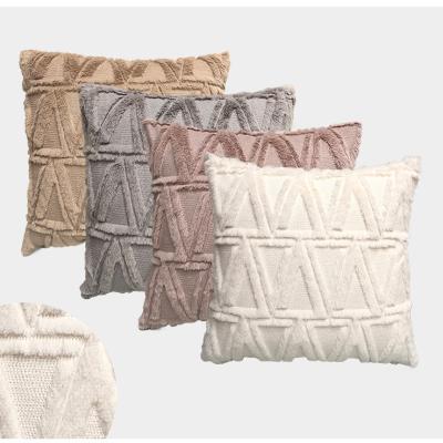 China Woolen Soft Velvet Shorts Hotel Plush Decorative Tile Covers Luxury Style Cushion Case Shell Pillow For Sofa Bedroom Square for sale