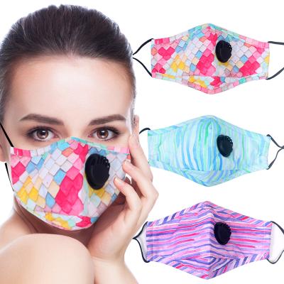 China Fashion Cotton Skin Care Printing Custom Protective Reusable Face-Mask With Valve for sale