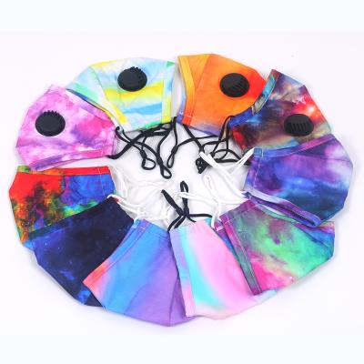 China High Quality Fashion Colorful Custom Printed Face Cover Cotton Cloth Tie Dye Face Mask Reusable Washable Face Mask for sale