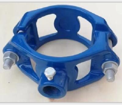 China Malleable Cast Iron Saddle Clamp For HDPE PVC PE Pipe Equal for sale