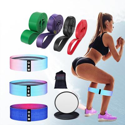 China A Durable Trainer Fitness Extension Booty Adjustable Hips Bands Stretch Cotton Fabric Circule Loops Heavy Duty Yoga Hip Band for sale