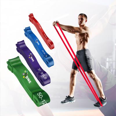 China High Elasticity Custom Logo Print Fitness Elastic Sport Latex Weight Loss Training Band Resistance Bands Set One Workout Natural Exercise Yoga for sale