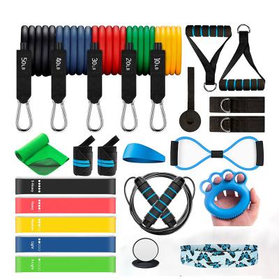 China Fitness Exercise Wholesale Customizable LOGO Print Exercise Elastic Band Resistance Bands Set Cheap 11Pcs From A Factory for sale