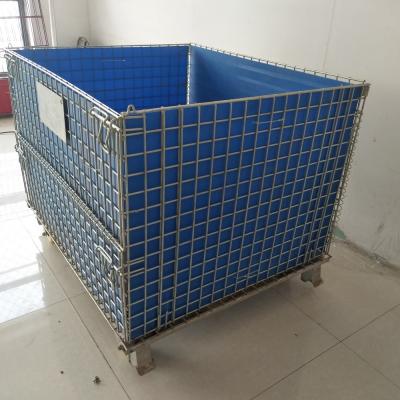 Cina Oem Galvanized Foldable Euro Bottle Wire Container 1200*1000*890 Wire Mesh Container Stackable Storage Cage in vendita