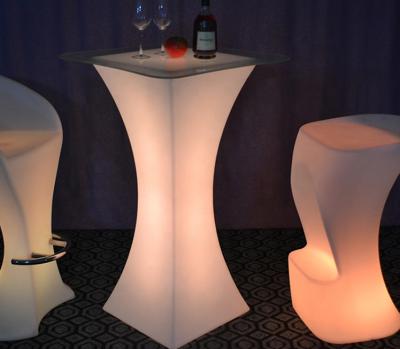 China Modern LED High Stool And Wine Table Furniture Plastic Table for sale