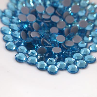 China Flatback Round Phone Case Decoration Fix Rhinestone DIY Glass Hot Blue Colors for sale