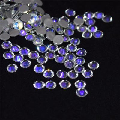 China Good Quality Artificial Colorful Bright Green Hotfix AB Crystal Rhinestone Flatback for sale