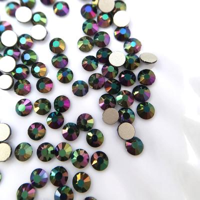 China Wholesale High Quality Non-Hot Fix Loose Peacock Feather Flat Back Glass Rhinestone Flatback for sale