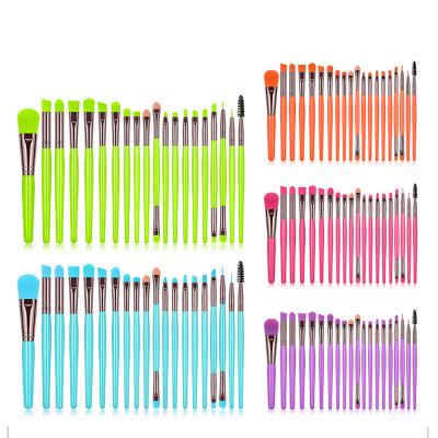 China Angular Blush Hot Selling 20pcs Brand Makeup Brushes Private Fluorescent Full Eye Brush Professional Cosmetic Makeup Brush Tools Hot Selling for sale