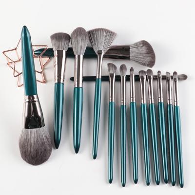 China Angular Blush Wholesale Custom Makeup Brush Soft Neon Beauty Tool Natural Hair Makeup Brushes Green Eyeshadow Foundation Full Makeup Brush for sale