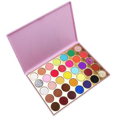 China Chinese Manufacturer Waterproof No Logo Makeup 35 High Color Waterproof Dye Custom Private Label Eyeshadow Palette for sale