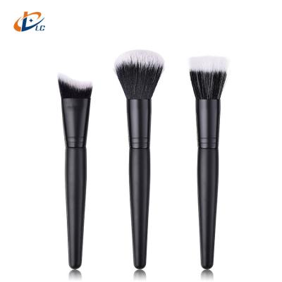 China New Leichi Factory Durable Good Quality 3pcs Handle Makeup Attractive Blending Cosmetic Black Brushes For Powder And Concealer Brush for sale