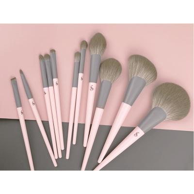 China Angular Blush 2021 New Arrivals Factory Wholesale Custom Logo Small Boudin Eyeshadow Face Makeup Brush Set 11pcs With PU Bag for sale