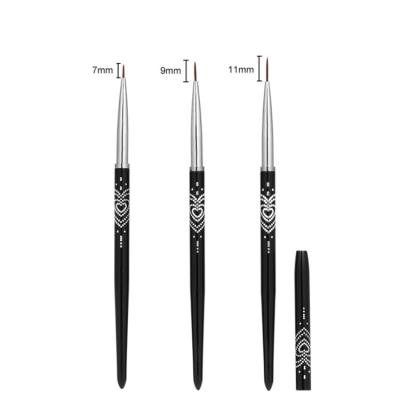 China Beauty Care Make Tools Nail Art Line Painting Brush Black Thin Metal Coating Drawing Pen Manicure Tool Acrylic UV Gel Nail Brush for sale