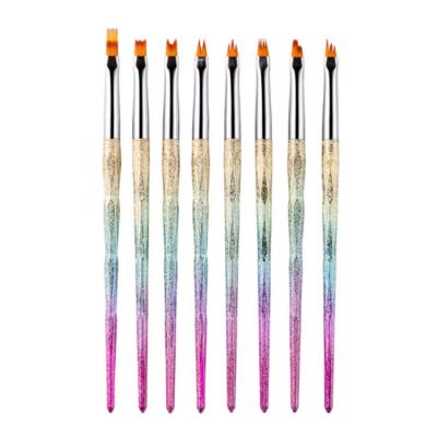 China Beauty Care Make Builder Tools 8Pcs/Set Gel Nail Brush DIY Painting Carve Pen Manicure Nail Art Tools Nylon Sand Acrylic Nail Art Brush for sale