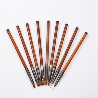 China Beauty Care Make Nail Art Brushes, Professional Tools 9 Pcs 25mm 11mm Liner Barring Thin Nail Brushes For Nail Art Gel UV Painting for sale