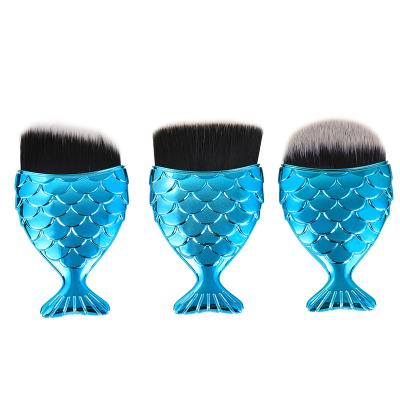 China Wholesale Hot Selling Makeup Mask Smudge Brush Soft Face Mud Smudge Cleansing Mask Brush Mermaid Fish Scale Hair Mask DIY Brush Makeup Brush for sale