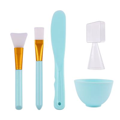 China Wholesale Custom Facial Cleansing Soft Stain Brush Stain Brush DIY Mud Mask Tool Kit Silicone Mud Smudge Brush Bowl Hair Brush 5 Sets for sale