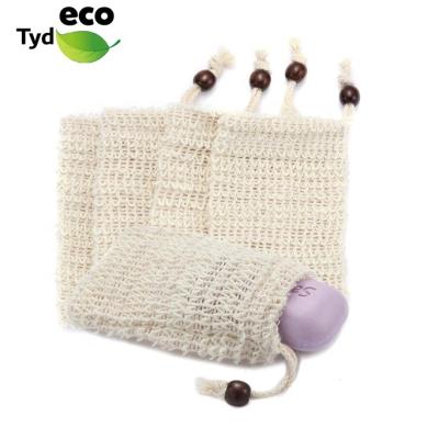 China Household Sisal Mesh Soap Saver Pouch for Soap Exfoliating Bag for Shower and Bath Natural Fiber Soap Bags for sale