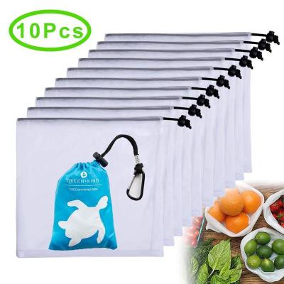 China New Eco-Friendly Soft-Loop Bags Storage Packaging For Grocery Fruits Vegetables Polyester Mesh Produce Bags Mesh Pack for sale