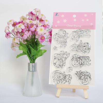 China Customizable Decoration Rubber Silicone Stamps Scrapbooking Clear Stamp For DIY Space Card Transparent Customized Clear Acrylic Stamp for sale