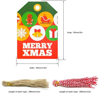 China Custom Christmas Fancy Viable Party Decoration Wrapping Paper Hang Christmas Gift Name Tags Red Label for sale