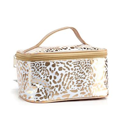 China Wholesale Custom Travel Water Resistant Leopard Printing Portable Cosmetic Bag, High Capacity Waterproof Toiletry Wash Makeup Bag For Women for sale