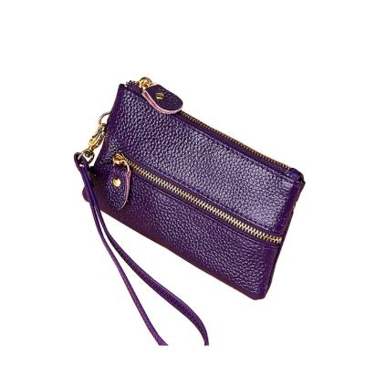 China New Arrival Plain Waterproof PU Doorstep Clip Wallet With Wrist Strap, High Quality Multifunctional Clutch Purse For Unisex for sale