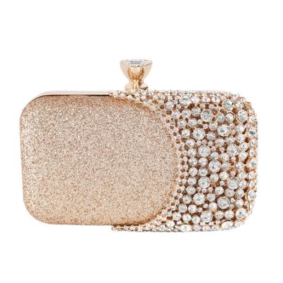 China Special Events New Arrival Fashion Lady Wedding Bride Luxury Evening Clutch Bag, High Quality Polyester Diamond Decorate Evening Clutch For Women for sale