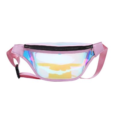 China Water Proof Fashion New Design Laser PVC Trunk Bag Style Women Transparent Waist Bag for sale