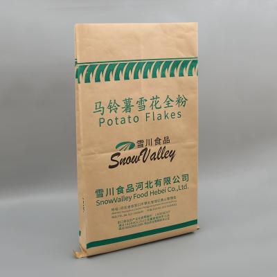 China 50kg Moisture Proof Plastic Composite Kraft Paper Bag For Potato Flakes for sale