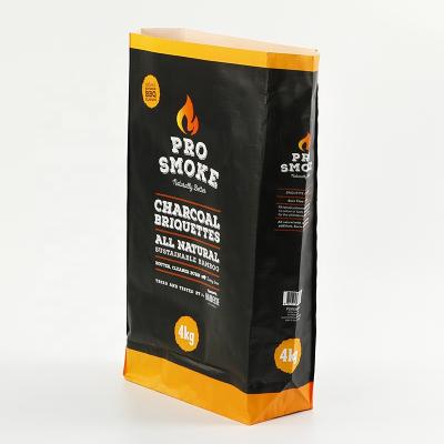 China Firm 4lbs / 10lbs Moisture Proof Printed Empty Charcoal Briquette BBQ Packaging Bags For Sale for sale