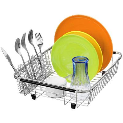 China Amazon Best Selling Stainless Steel Household Kitchenware Fruit and Vegetable Draining Rack Affordable Stainless Steel Tableware Draining Rack for sale