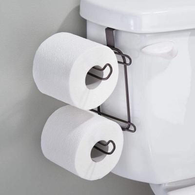 China Modern Metal Compact Hanging Over Tank Toilet Paper Tissue Paper Roll Holder & Dispenser For Bathroom Storage - Holds 1 Extra Roll - PS for sale