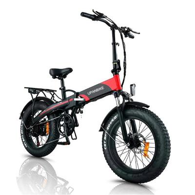 China Factory Customization UPANBIKE Luxury New Arrival 20 Inch Fat Tire Aluminum Electric Snow Bicycle 48V 500w ebike for sale