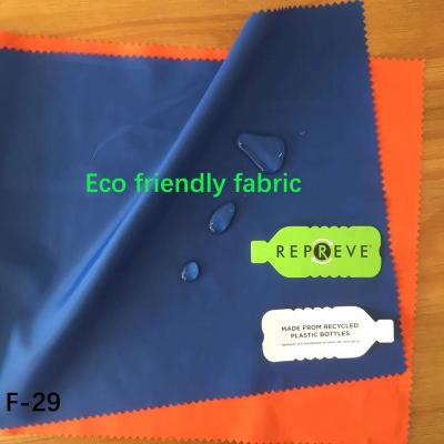 China Waterproof F-29, polyester fabric friendly eco yarn with soft hand feel with high waterproof / breathable function sale by lowest price for sale